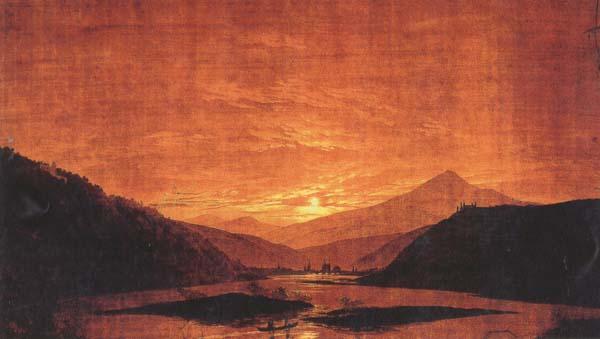 Caspar David Friedrich Mountainous River Landscape (mk45) oil painting image